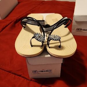 Elegant Black and Cream Sandals